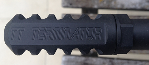 The Black KG Gun Koted TT Terminator muzzle brake & nut