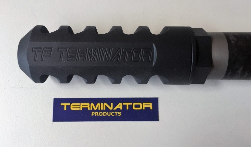 TF Terminator muzzle brake on a 338 Proof Research Carbon Fibre Sendero contour barrel